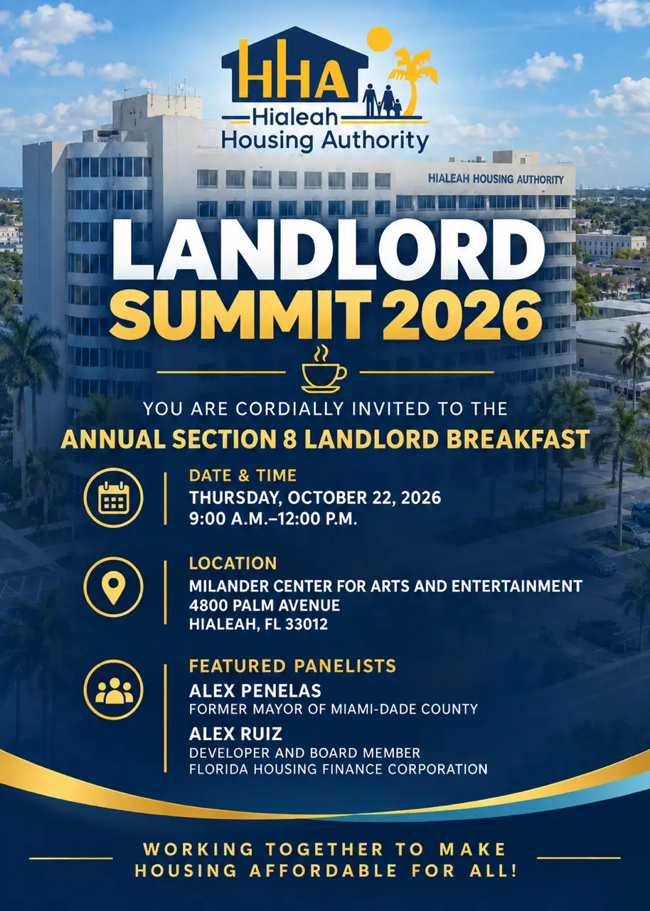 Hialeah Housing Authority Landlord Summit 2026 event flyer